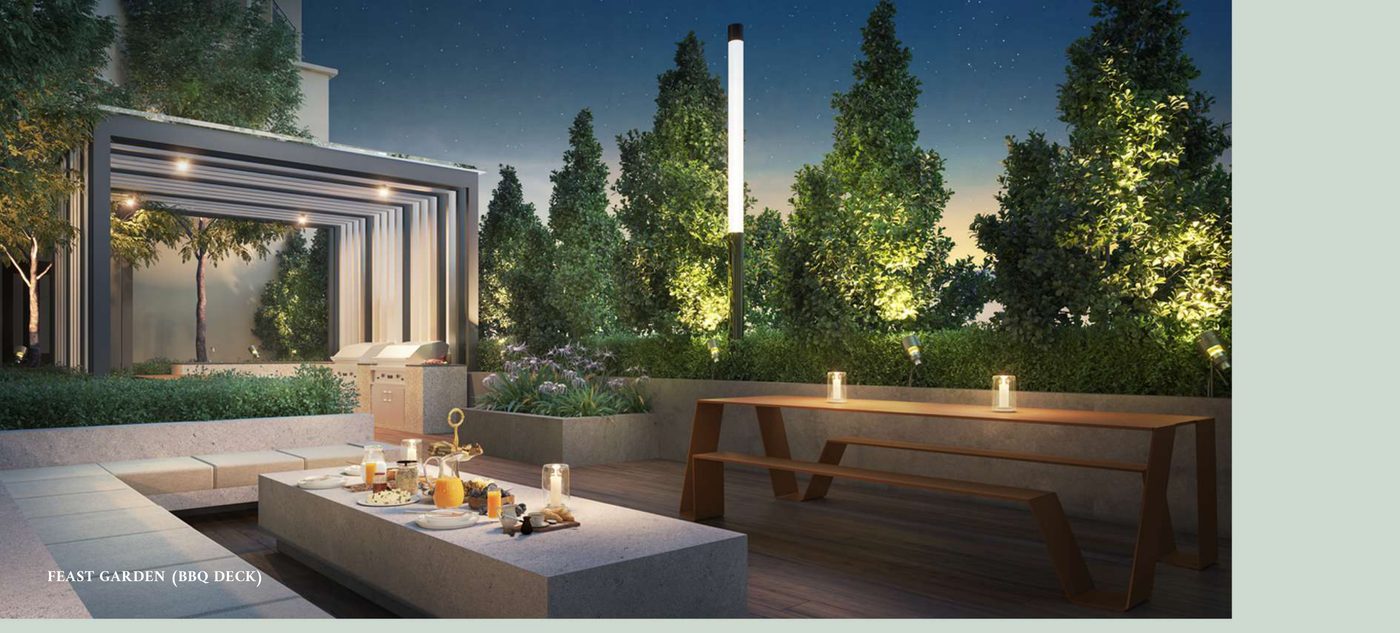 Feast Garden BBQ deck at night